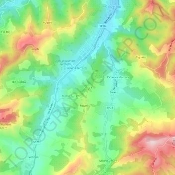 Mappa topografica Gorizia, altitudine, rilievo