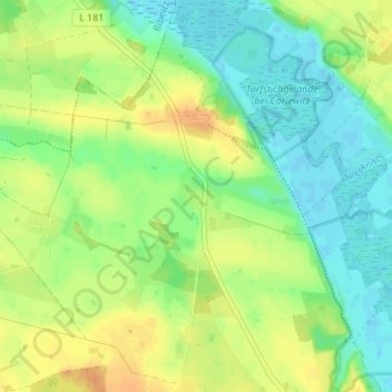 Mappa topografica Tressentin, altitudine, rilievo