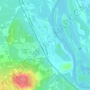 Mappa topografica L'Ardoise, altitudine, rilievo