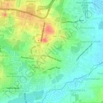 Mappa topografica Gandhipura, altitudine, rilievo