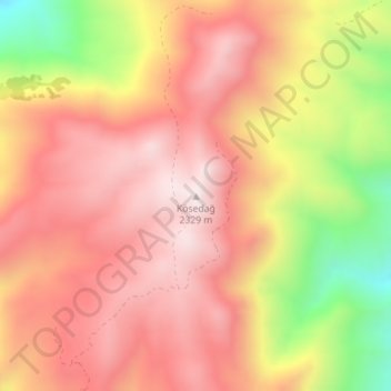 Mappa topografica Kösedağ, altitudine, rilievo