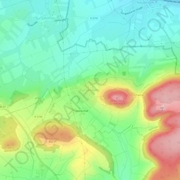 Mappa topografica Fürstenberg, altitudine, rilievo