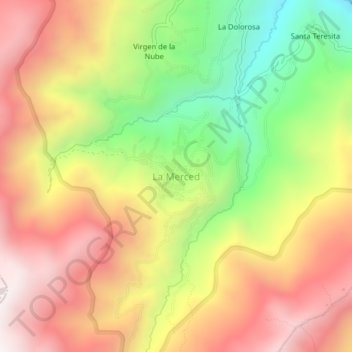 Mappa topografica La Merced, altitudine, rilievo