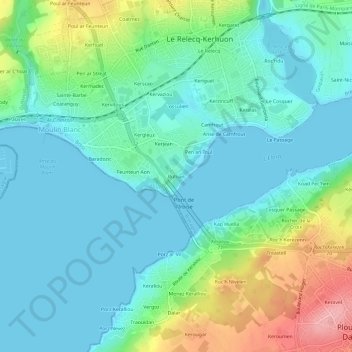 Mappa topografica Rubian, altitudine, rilievo