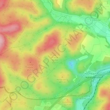 Mappa topografica Kleine Höhe, altitudine, rilievo