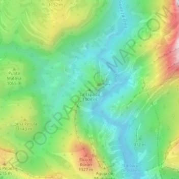 Mappa topografica La Espada, altitudine, rilievo