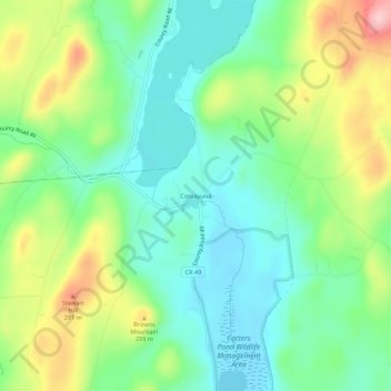Mappa topografica Cossayuna, altitudine, rilievo