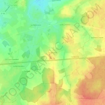 Mappa topografica La Valinière, altitudine, rilievo