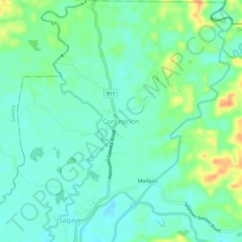 Mappa topografica Concepcion, altitudine, rilievo