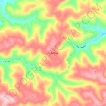 Mappa topografica Nealy Ridge, altitudine, rilievo