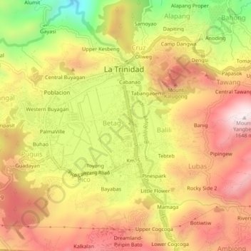 Mappa topografica Zone 1, altitudine, rilievo