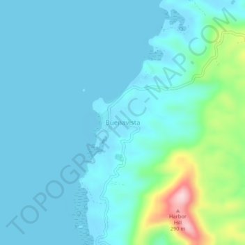Mappa topografica Buenavista, altitudine, rilievo