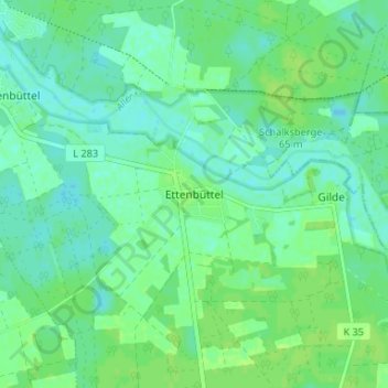 Mappa topografica Ettenbüttel, altitudine, rilievo