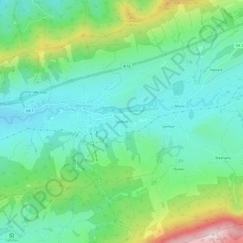 Mappa topografica Gosbolz, altitudine, rilievo