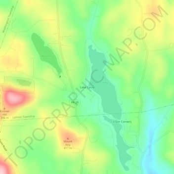 Mappa topografica Lake Carey, altitudine, rilievo