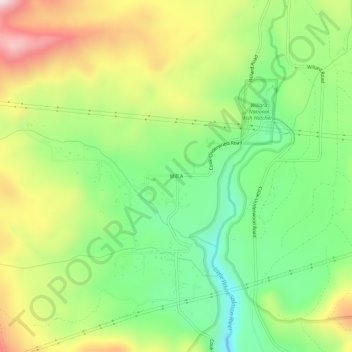 Mappa topografica Mill A, altitudine, rilievo