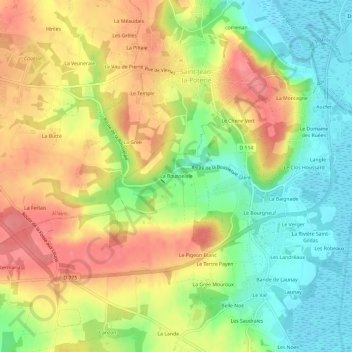 Mappa topografica La Bousselaie, altitudine, rilievo