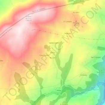 Mappa topografica Fitoiro, altitudine, rilievo