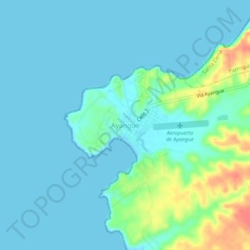 Mappa topografica Ayangue, altitudine, rilievo