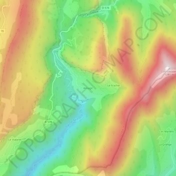 Mappa topografica Ansage, altitudine, rilievo