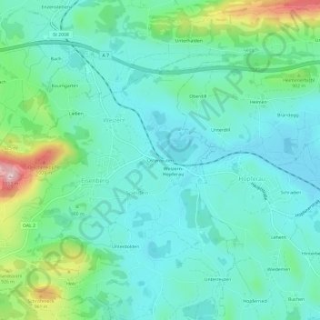 Mappa topografica Osterreuten, altitudine, rilievo