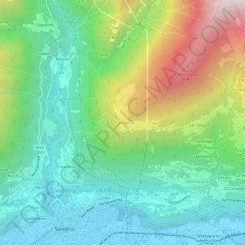 Mappa topografica Carnale, altitudine, rilievo