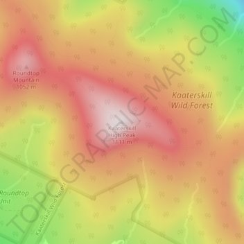 Mappa topografica Kaaterskill High Peak, altitudine, rilievo
