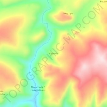 Mappa topografica Chocollo, altitudine, rilievo