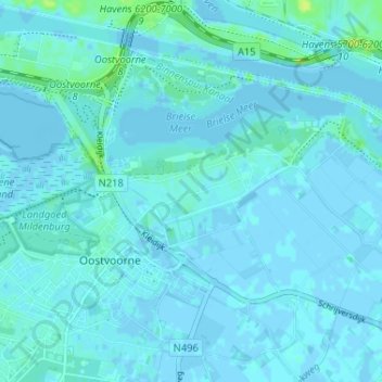 Mappa topografica Kruiningergors, altitudine, rilievo