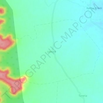 Mappa topografica Umred, altitudine, rilievo