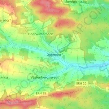 Mappa topografica Dutendorf, altitudine, rilievo