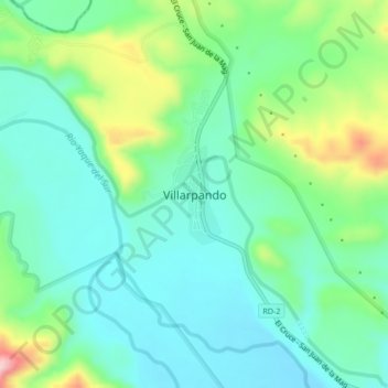 Mappa topografica Villarpando, altitudine, rilievo
