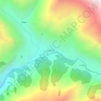 Mappa topografica Machail, altitudine, rilievo