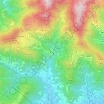 Mappa topografica Burro, altitudine, rilievo