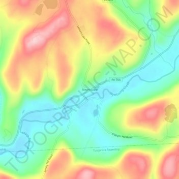 Mappa topografica Stevensville, altitudine, rilievo