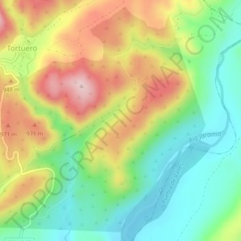 Mappa topografica Alto de Monte, altitudine, rilievo