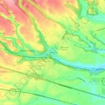 Mappa topografica Sant'Anna, altitudine, rilievo