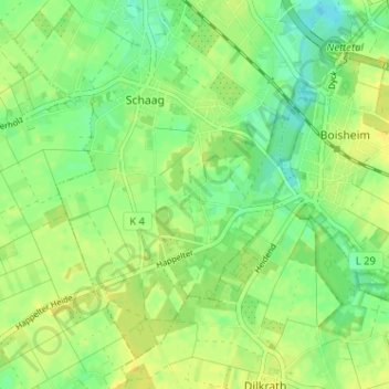 Mappa topografica Am Kreuzgarten, altitudine, rilievo