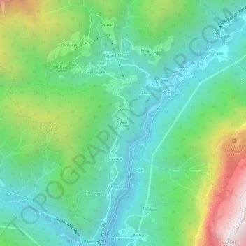 Mappa topografica Tocol, altitudine, rilievo