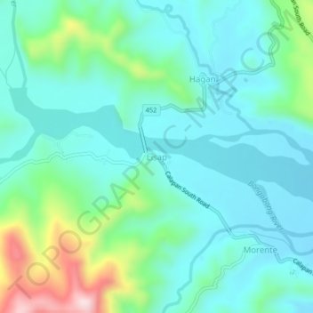 Mappa topografica Lisap, altitudine, rilievo