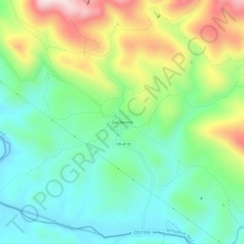 Mappa topografica San Benito, altitudine, rilievo
