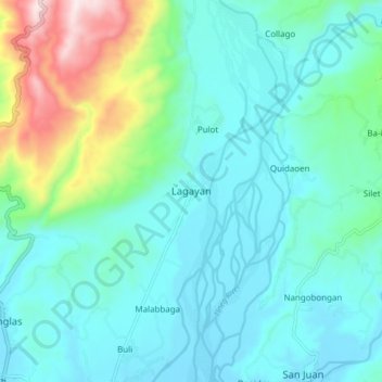 Mappa topografica Lagayan, altitudine, rilievo