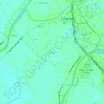 Mappa topografica Gugo, altitudine, rilievo