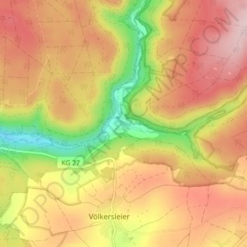 Mappa topografica Heckmühle, altitudine, rilievo