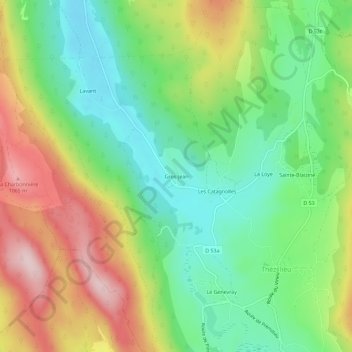 Mappa topografica Gros-Jean, altitudine, rilievo