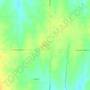 Mappa topografica Beaver, altitudine, rilievo