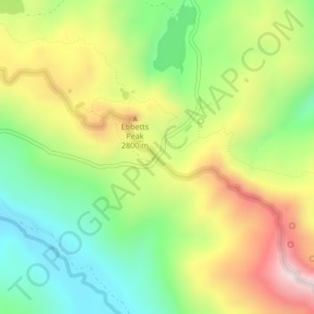 Mappa topografica Ebbetts Pass, altitudine, rilievo