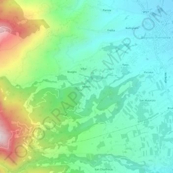 Mappa topografica Morelli, altitudine, rilievo