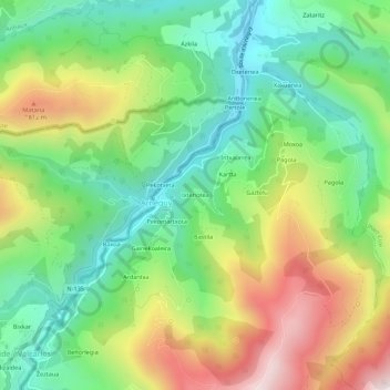 Mappa topografica Ixtehotea, altitudine, rilievo
