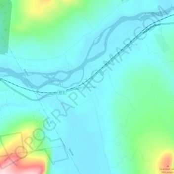 Mappa topografica West Bethel, altitudine, rilievo